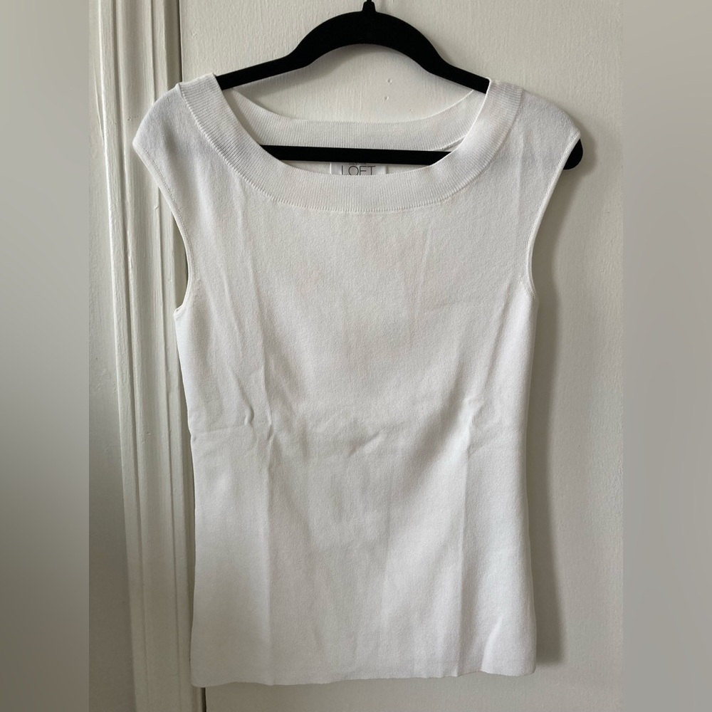 Ann Taylor Loft White Dress Top